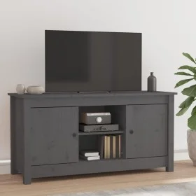 Mueble de TV de madera maciza de pino gris 103x36,5x52 cm de vidaXL, Muebles TV - Ref: Foro24-814586, Precio: 87,37 €, Descue...