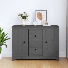 Aparador de madera maciza de pino gris 100x35x74 cm de vidaXL, Aparadores - Ref: Foro24-814566, Precio: 157,09 €, Descuento: %