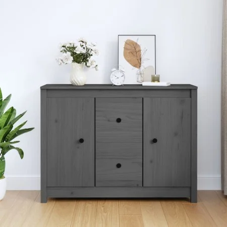 Aparador de madera maciza de pino gris 100x35x74 cm de vidaXL, Aparadores - Ref: Foro24-814566, Precio: 155,06 €, Descuento: %