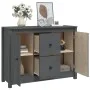 Aparador de madera maciza de pino gris 100x35x74 cm de vidaXL, Aparadores - Ref: Foro24-814566, Precio: 155,06 €, Descuento: %