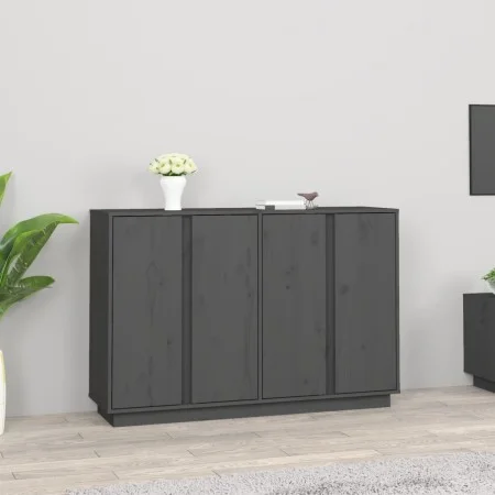 Aparador de madera maciza de pino gris 120x35x80 cm de vidaXL, Aparadores - Ref: Foro24-814496, Precio: 151,09 €, Descuento: %