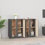 Aparador de madera maciza de pino gris 120x35x80 cm de vidaXL, Aparadores - Ref: Foro24-814496, Precio: 151,09 €, Descuento: %