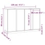 Aparador de madera maciza de pino gris 120x35x80 cm de vidaXL, Aparadores - Ref: Foro24-814496, Precio: 152,71 €, Descuento: %