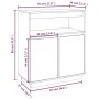Aparador de madera maciza de pino marrón miel 70x34x80 cm de vidaXL, Aparadores - Ref: Foro24-814387, Precio: 77,92 €, Descue...