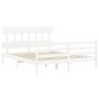Estructura de cama con cabecero madera maciza blanco 160x200 cm de vidaXL, Camas y somieres - Ref: Foro24-3195167, Precio: 14...