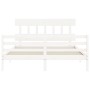 Estructura de cama con cabecero madera maciza blanco 160x200 cm de vidaXL, Camas y somieres - Ref: Foro24-3195167, Precio: 14...
