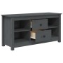 Mueble de TV de madera maciza de pino gris 103x36,5x52 cm de vidaXL, Muebles TV - Ref: Foro24-814571, Precio: 79,29 €, Descue...