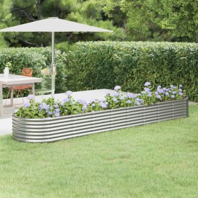 Jardinera arriate acero recubrimiento polvo plata 368x80x36 cm de vidaXL, Maceteros y jardineras - Ref: Foro24-318932, Precio...