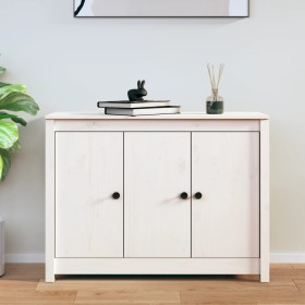 Aparador de madera maciza de pino blanco 100x35x74 cm de vidaXL, Aparadores - Ref: Foro24-814560, Precio: 134,12 €, Descuento: %