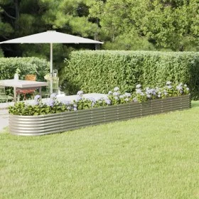 Jardinera arriate acero recubrimiento polvo plata 512x80x36 cm de vidaXL, Maceteros y jardineras - Ref: Foro24-318942, Precio...