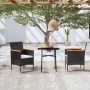 Juego de comedor para jardín 3 piezas ratán sintético negro de vidaXL, Conjuntos de jardín - Ref: Foro24-3098025, Precio: 143...