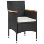 Juego de comedor para jardín 3 piezas ratán sintético negro de vidaXL, Conjuntos de jardín - Ref: Foro24-3098025, Precio: 143...