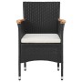 Juego de comedor para jardín 3 piezas ratán sintético negro de vidaXL, Conjuntos de jardín - Ref: Foro24-3098025, Precio: 143...