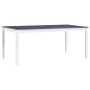 Mesa de comedor de madera de pino blanco y gris 180x90x73 cm en Mesas de comedor | Comprar online en Foru.es