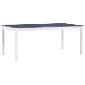 Mesa de comedor de madera de pino blanco y gris 180x90x73 cm en Mesas de comedor | Comprar online en Foru.es