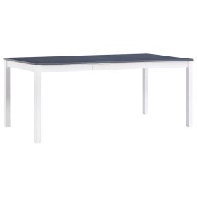 Mesa de comedor de madera de pino blanco y gris 180x90x73 cm en Mesas de comedor | Comprar online en Foru.es