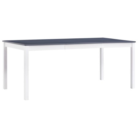 Mesa de comedor de madera de pino blanco y gris 180x90x73 cm en Mesas de comedor | Comprar online en Foru.es