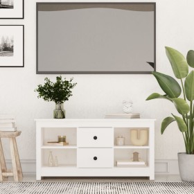 Mueble para TV de madera maciza de pino blanco 103x36,5x52 cm de vidaXL, Muebles TV - Ref: Foro24-814570, Precio: 106,58 €, D...