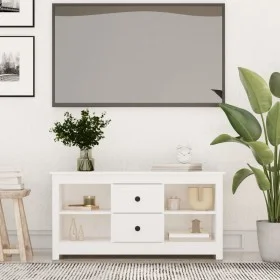 Mueble para TV de madera maciza de pino blanco 103x36,5x52 cm de vidaXL, Muebles TV - Ref: Foro24-814570, Precio: 105,32 €, D...