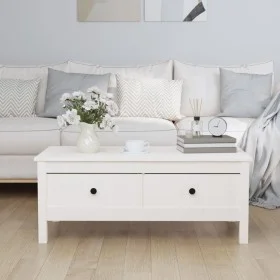 Solid white pine wood coffee table 100x50x40 cm by vidaXL, Coffee table - Ref: Foro24-814605, Price: 122,03 €, Discount: %