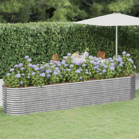 Jardinera arriate acero recubrimiento polvo plata 368x80x68 cm de vidaXL, Maceteros y jardineras - Ref: Foro24-318967, Precio...