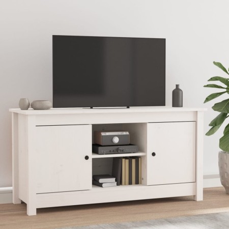 Mueble para TV de madera maciza de pino blanco 103x36,5x52 cm de vidaXL, Muebles TV - Ref: Foro24-814585, Precio: 104,48 €, D...