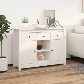 Aparador de madera maciza de pino blanco 100x35x74,5 cm de vidaXL, Aparadores - Ref: Foro24-814550, Precio: 144,30 €, Descuen...