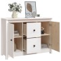 Aparador de madera maciza de pino blanco 100x35x74 cm de vidaXL, Aparadores - Ref: Foro24-814565, Precio: 141,28 €, Descuento: %