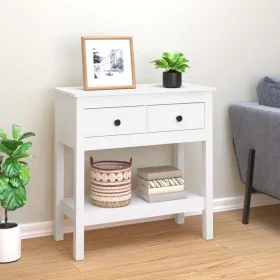 Konsolentisch aus massivem weißem Kiefernholz, 75 x 35 x 75 cm von vidaXL, Seitentische - Ref: Foro24-814620, Preis: 108,32 €...