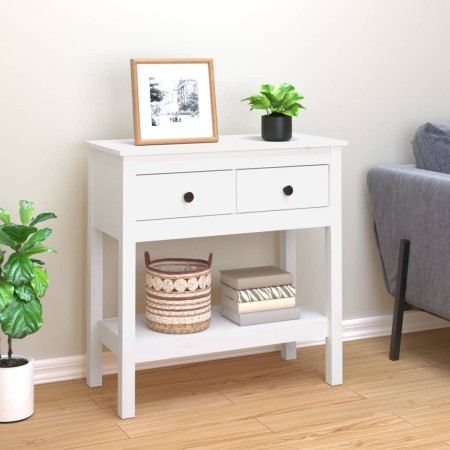 Mesa consola de madera maciza de pino blanco 75x35x75 cm de vidaXL, Mesas auxiliares - Ref: Foro24-814620, Precio: 110,23 €, ...