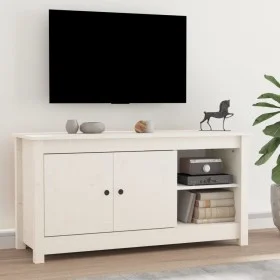 Mueble para TV de madera maciza de pino blanco 103x36,5x52 cm de vidaXL, Muebles TV - Ref: Foro24-814590, Precio: 85,76 €, De...