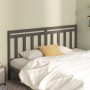 Cabecero de cama madera maciza de pino gris 206x4x100 cm de vidaXL, Cabeceros y pies de cama - Ref: Foro24-814116, Precio: 47...