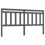Cabecero de cama madera maciza de pino gris 206x4x100 cm de vidaXL, Cabeceros y pies de cama - Ref: Foro24-814116, Precio: 47...