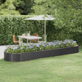 Jardinera arriate acero recubierto polvo antracita 396x100x36cm de vidaXL, Maceteros y jardineras - Ref: Foro24-319006, Preci...