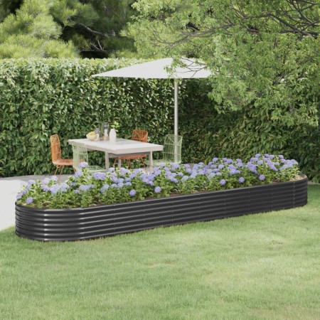 Jardinera arriate acero recubierto polvo antracita 396x100x36cm de vidaXL, Maceteros y jardineras - Ref: Foro24-319006, Preci...
