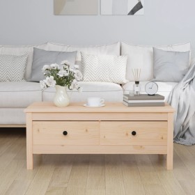 Mesa de centro de madera maciza de pino gris 100x50x40 cm de vidaXL, Mesas de centro - Ref: Foro24-814604, Precio: 79,41 €, D...