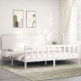Estructura de cama con cabecero madera maciza blanco 200x200 cm de vidaXL, Camas y somieres - Ref: Foro24-3193422, Precio: 17...