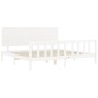 Estructura de cama con cabecero madera maciza blanco 200x200 cm de vidaXL, Camas y somieres - Ref: Foro24-3193422, Precio: 17...