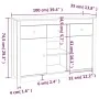 Aparador de madera maciza de pino 100x35x74,5 cm de vidaXL, Aparadores - Ref: Foro24-814549, Precio: 119,69 €, Descuento: %