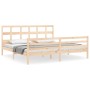 Estructura de cama con cabecero madera maciza 200x200 cm de vidaXL, Camas y somieres - Ref: Foro24-3194851, Precio: 145,33 €,...