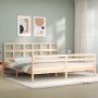 Estructura de cama con cabecero madera maciza 200x200 cm de vidaXL, Camas y somieres - Ref: Foro24-3194851, Precio: 145,33 €,...