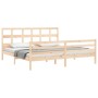Estructura de cama con cabecero madera maciza 200x200 cm de vidaXL, Camas y somieres - Ref: Foro24-3194851, Precio: 145,33 €,...
