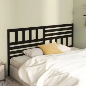 Solid black pine wood bed headboard 186x4x100 cm by vidaXL, Headboards and footboards - Ref: Foro24-814163, Price: 57,67 €, D...