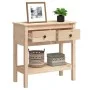 Solid pine wood console table 75x35x75 cm by vidaXL, Side tables - Ref: Foro24-814619, Price: 107,59 €, Discount: %