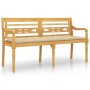 Banco Batavia con cojín beige madera maciza de teca 150 cm de vidaXL, Bancos de jardín - Ref: Foro24-3100844, Precio: 252,93 ...