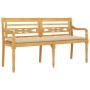 Banco Batavia con cojín beige madera maciza de teca 150 cm de vidaXL, Bancos de jardín - Ref: Foro24-3100844, Precio: 252,93 ...