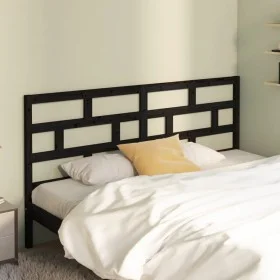 Solid black pine wood bed headboard 186x4x100 cm by vidaXL, Headboards and footboards - Ref: Foro24-814213, Price: 53,70 €, D...