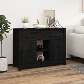 Aparador de madera maciza de pino negro 100x35x74,5 cm de vidaXL, Aparadores - Ref: Foro24-814553, Precio: 136,94 €, Descuent...