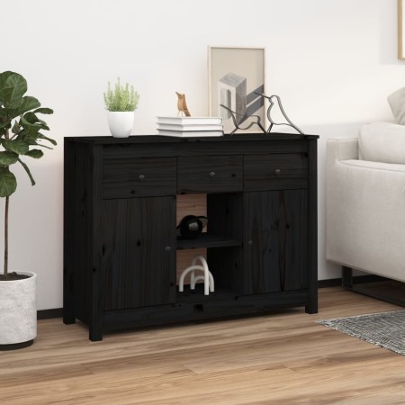 Aparador de madera maciza de pino negro 100x35x74,5 cm de vidaXL, Aparadores - Ref: Foro24-814553, Precio: 136,94 €, Descuent...