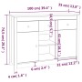 Aparador de madera maciza de pino negro 100x35x74,5 cm de vidaXL, Aparadores - Ref: Foro24-814553, Precio: 136,94 €, Descuent...